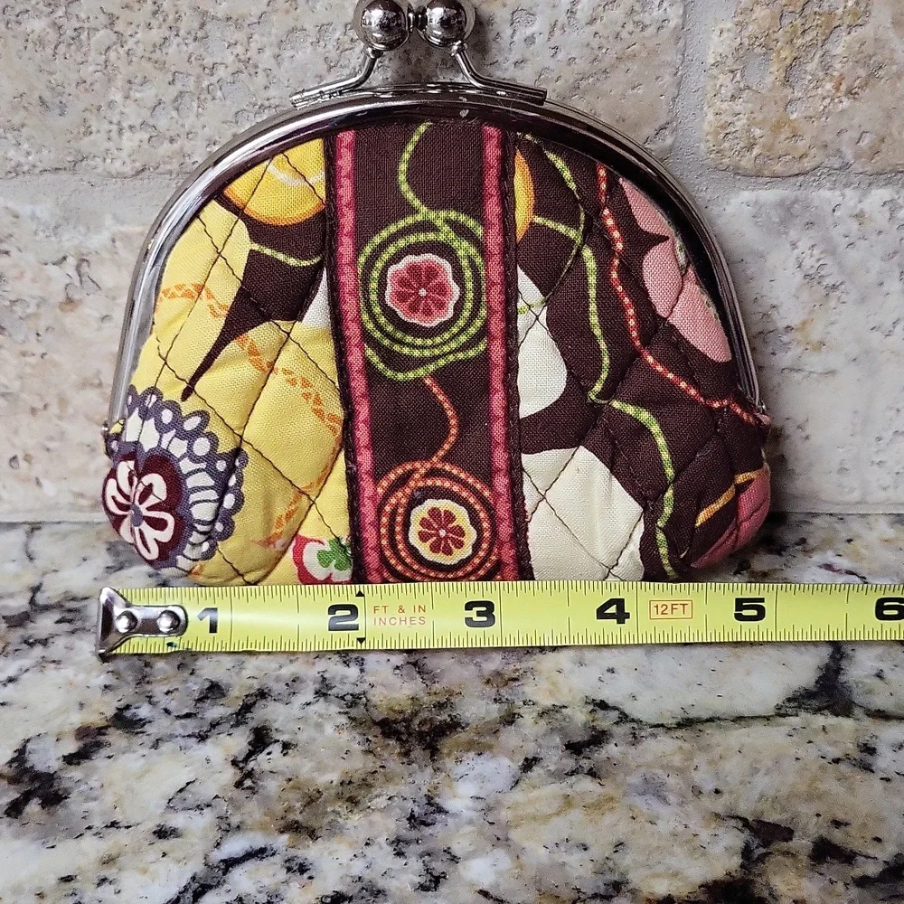 Vera Bradley Buttercup Double Kiss Lock Coin Purse - Picture 2 of 9